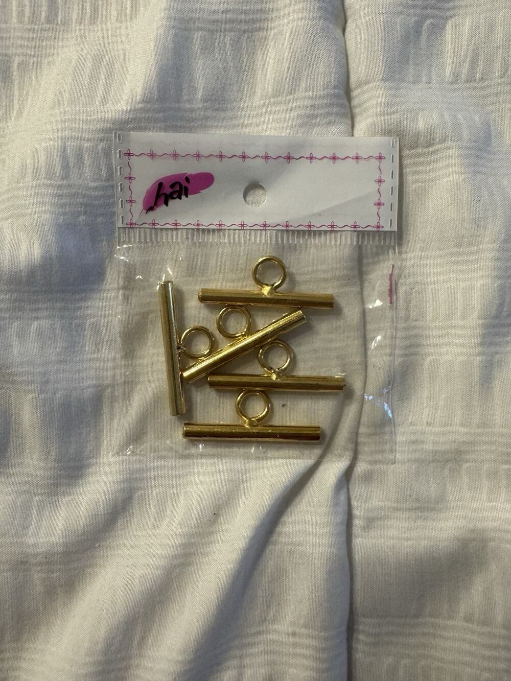 New Lot of 5 Toggle Clasps Gold T-Bar Ring OT Fasteners Purse Chain Straps